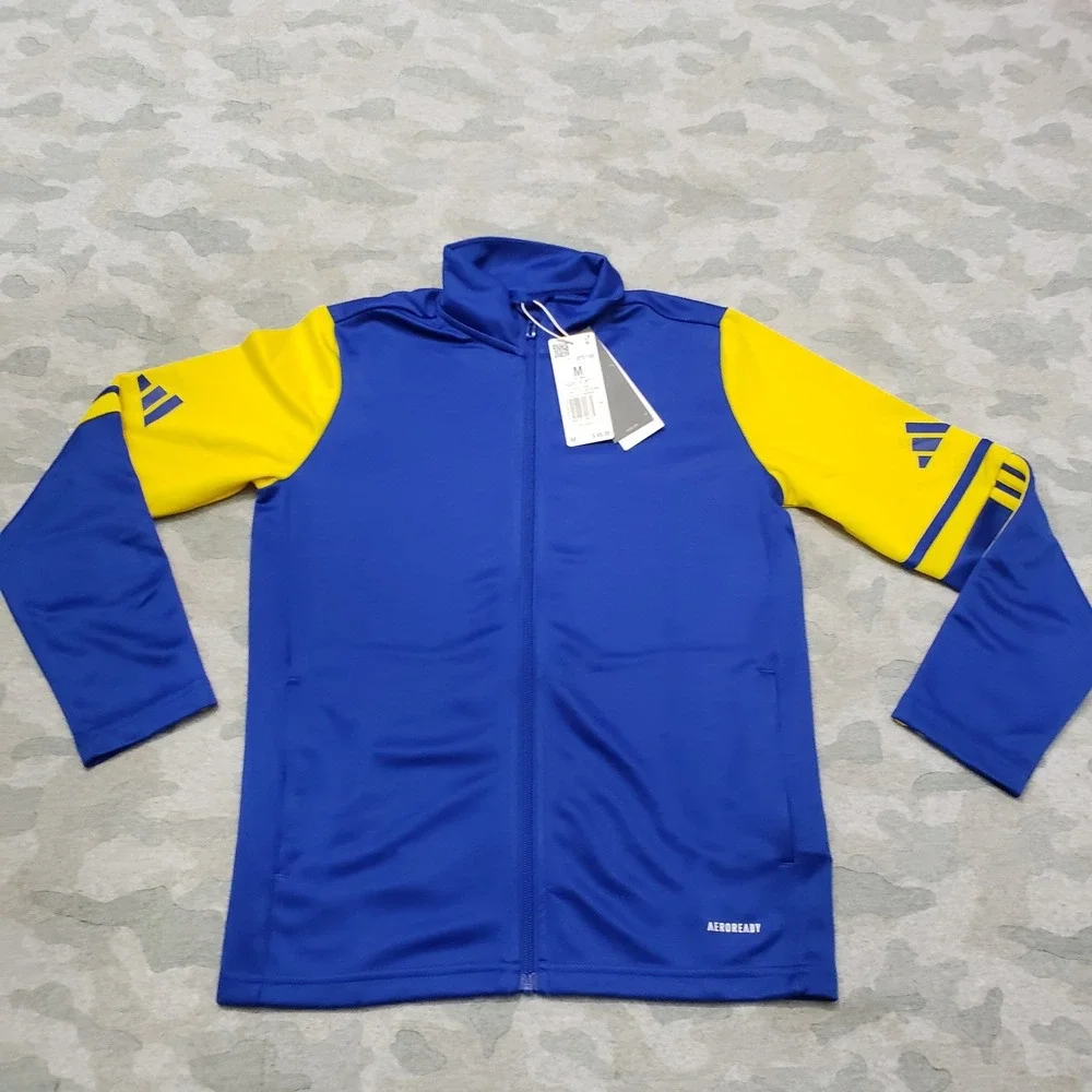 Adidas Windbreaker Track Jacket Youth 11-12Y Blue Full Zip Long‎ Sleeve